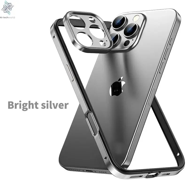 Camera Protection + Hybrid Silicone Frame Aluminum Metal Phone Case For iPhone 17 16 15 Pro Max 14 13 Better Heat Bumper Ai-TechWorld 