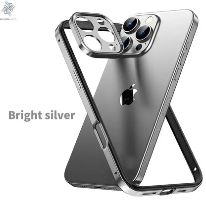 Camera Protection + Hybrid Silicone Frame Aluminum Metal Phone Case For iPhone 17 16 15 Pro Max 14 13 Better Heat Bumper Ai-TechWorld 