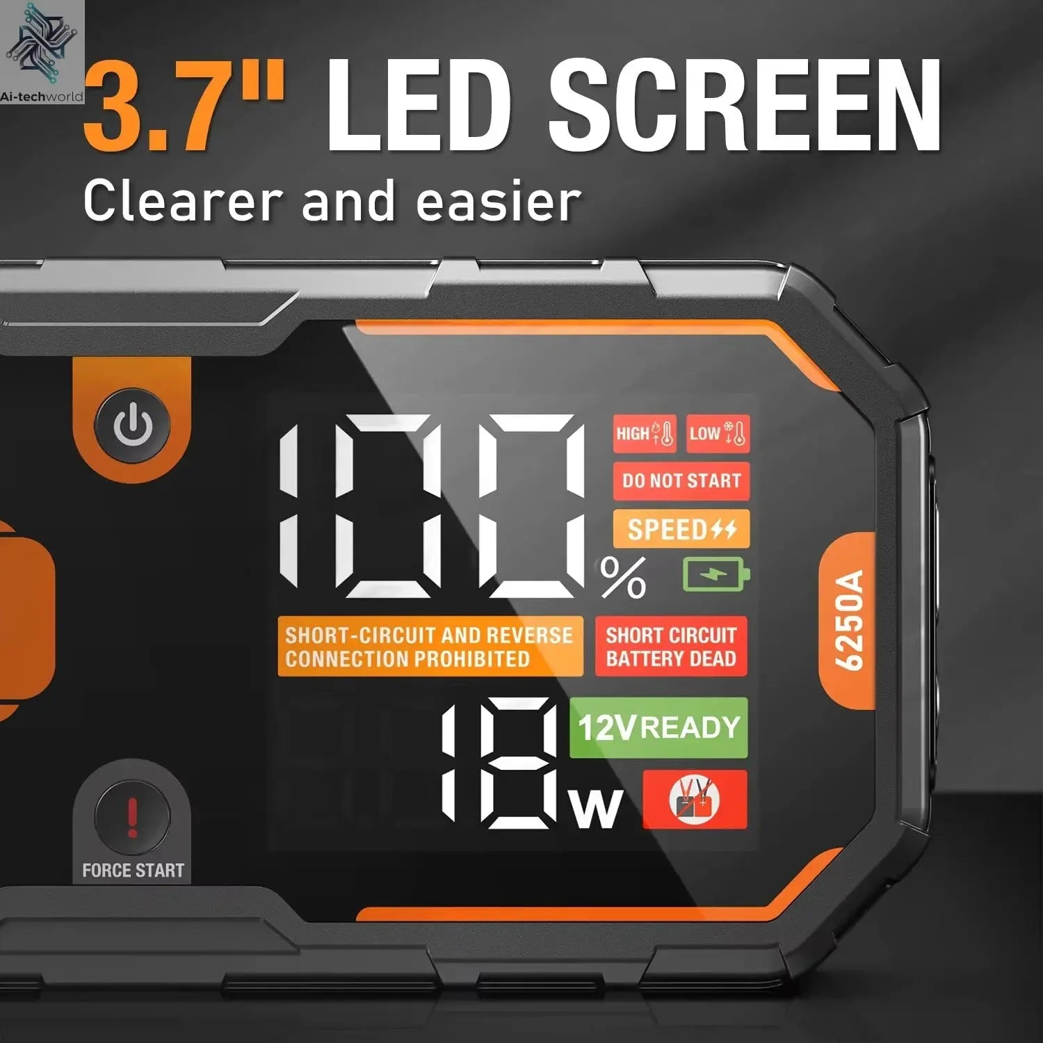 Car 6250A 30000mAh Portable 12V  Jump Starter Power Bank 12V Auto Battery Charger Booster Starting Device Ai-TechWorld 