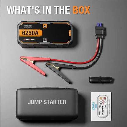 Car 6250A 30000mAh Portable 12V  Jump Starter Power Bank 12V Auto Battery Charger Booster Starting Device Ai-TechWorld 