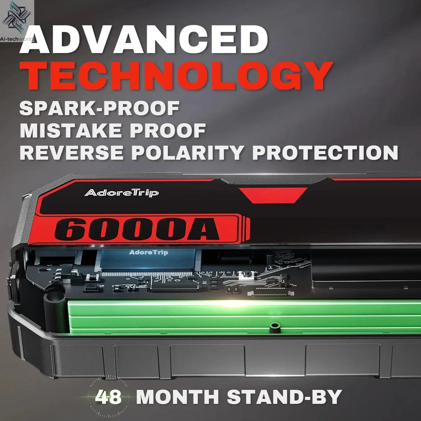 Car 6250A 30000mAh Portable 12V  Jump Starter Power Bank 12V Auto Battery Charger Booster Starting Device Ai-TechWorld 