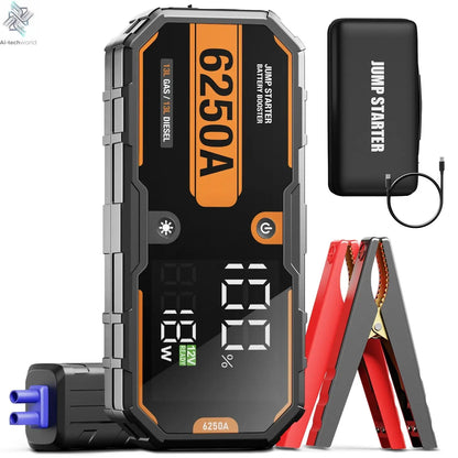 Car 6250A 30000mAh Portable 12V  Jump Starter Power Bank 12V Auto Battery Charger Booster Starting Device Ai-TechWorld 
