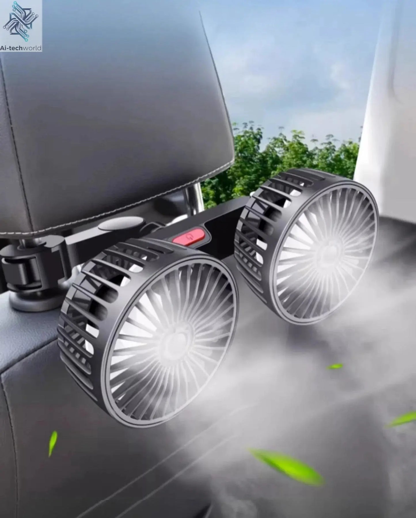 Car Fan 3-speed Car Seat Back Cooling Fan USB Charge Dual Head Fan 360 Degree Rotation Neck Cooler for Summer Car Accessories Ai-TechWorld