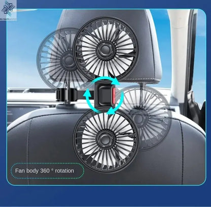 Car Fan 3-speed Car Seat Back Cooling Fan USB Charge Dual Head Fan 360 Degree Rotation Neck Cooler for Summer Car Accessories Ai-TechWorld