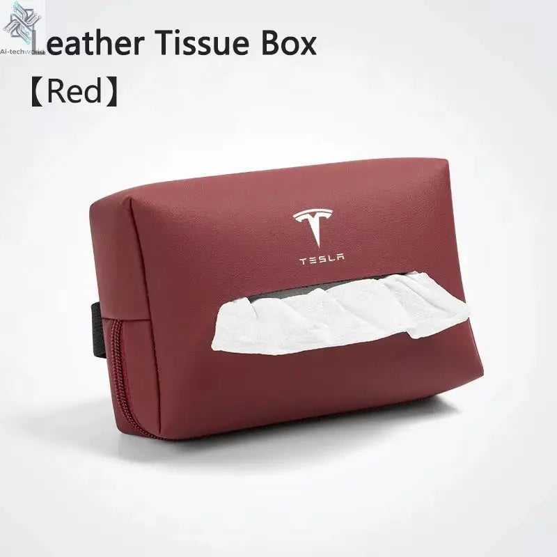 Car Interior Tissue Bag Seat Back Tissue Storage Box Holder Accessories For Tesla Model 3 Model S X Model Y Roadster SpaceX - Ai-TechWorld