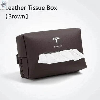 Car Interior Tissue Bag Seat Back Tissue Storage Box Holder Accessories For Tesla Model 3 Model S X Model Y Roadster SpaceX - Ai-TechWorld