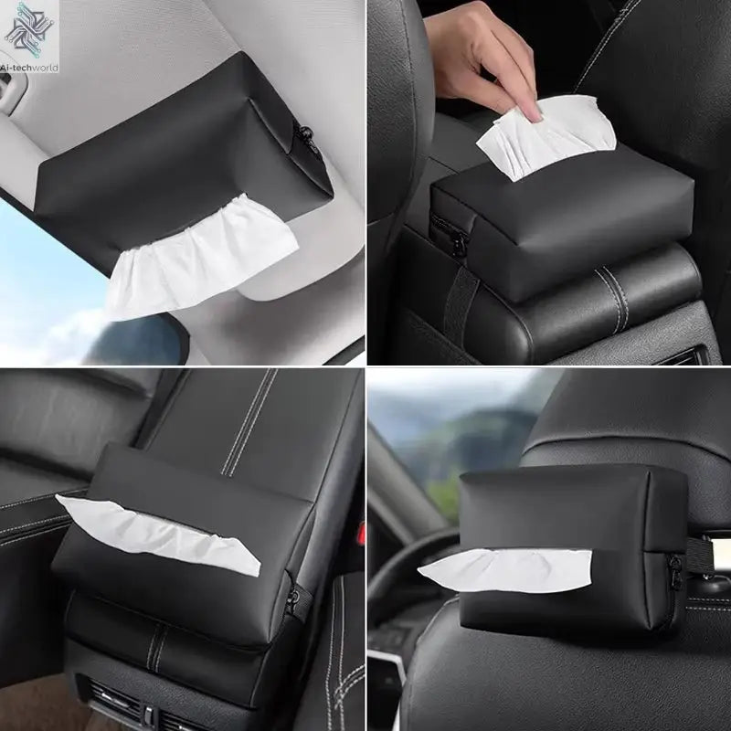 Car Interior Tissue Bag Seat Back Tissue Storage Box Holder Accessories For Tesla Model 3 Model S X Model Y Roadster SpaceX - Ai-TechWorld