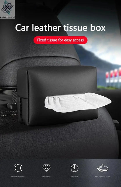 Car Interior Tissue Bag Seat Back Tissue Storage Box Holder Accessories For Tesla Model 3 Model S X Model Y Roadster SpaceX - Ai-TechWorld