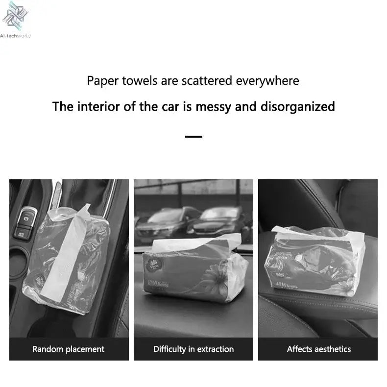 Car Interior Tissue Bag Seat Back Tissue Storage Box Holder Accessories For Tesla Model 3 Model S X Model Y Roadster SpaceX - Ai-TechWorld