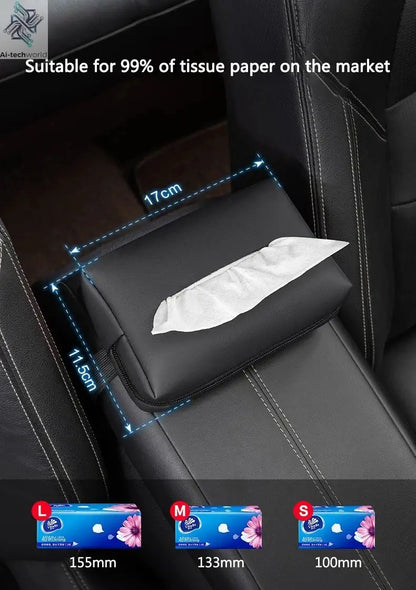 Car Interior Tissue Bag Seat Back Tissue Storage Box Holder Accessories For Tesla Model 3 Model S X Model Y Roadster SpaceX Ai-TechWorld 