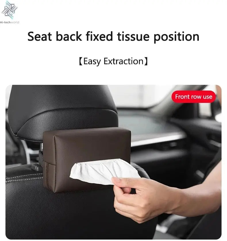 Car Interior Tissue Bag Seat Back Tissue Storage Box Holder Accessories For Tesla Model 3 Model S X Model Y Roadster SpaceX Ai-TechWorld 