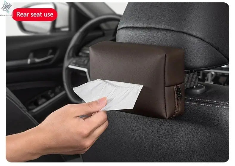 Car Interior Tissue Bag Seat Back Tissue Storage Box Holder Accessories For Tesla Model 3 Model S X Model Y Roadster SpaceX Ai-TechWorld 