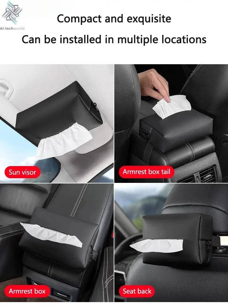 Car Interior Tissue Bag Seat Back Tissue Storage Box Holder Accessories For Tesla Model 3 Model S X Model Y Roadster SpaceX Ai-TechWorld 