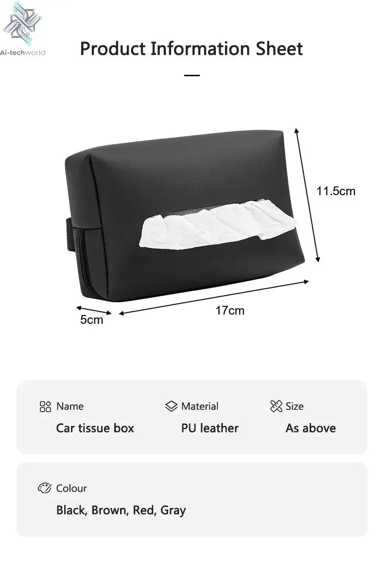 Car Interior Tissue Bag Seat Back Tissue Storage Box Holder Accessories For Tesla Model 3 Model S X Model Y Roadster SpaceX Ai-TechWorld 