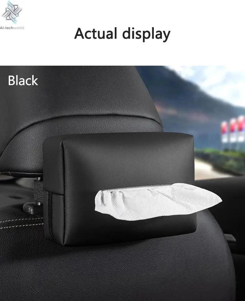 Car Interior Tissue Bag Seat Back Tissue Storage Box Holder Accessories For Tesla Model 3 Model S X Model Y Roadster SpaceX Ai-TechWorld 