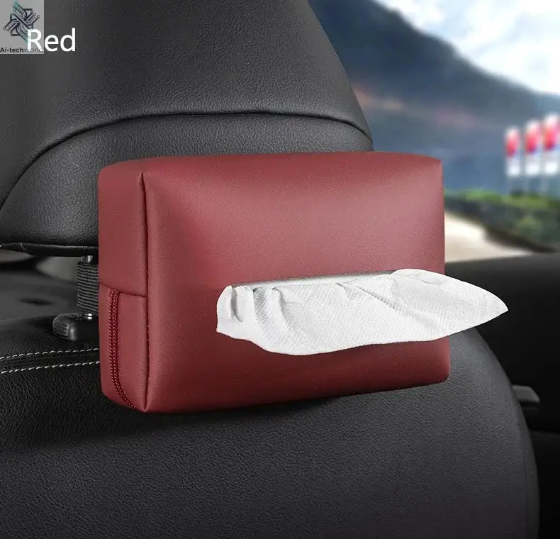 Car Interior Tissue Bag Seat Back Tissue Storage Box Holder Accessories For Tesla Model 3 Model S X Model Y Roadster SpaceX Ai-TechWorld 