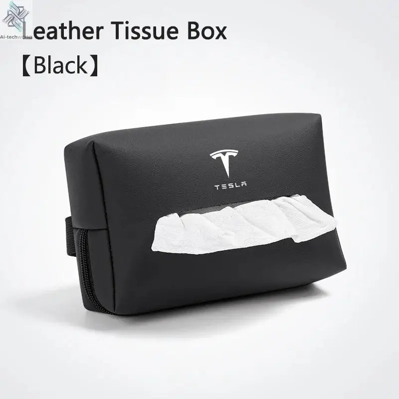Car Interior Tissue Bag Seat Back Tissue Storage Box Holder Accessories For Tesla Model 3 Model S X Model Y Roadster SpaceX Ai-TechWorld 