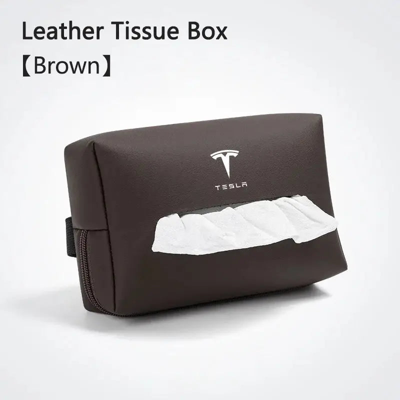 Car Interior Tissue Bag Seat Back Tissue Storage Box Holder Accessories For Tesla Model 3 Model S X Model Y Roadster SpaceX Ai-TechWorld 