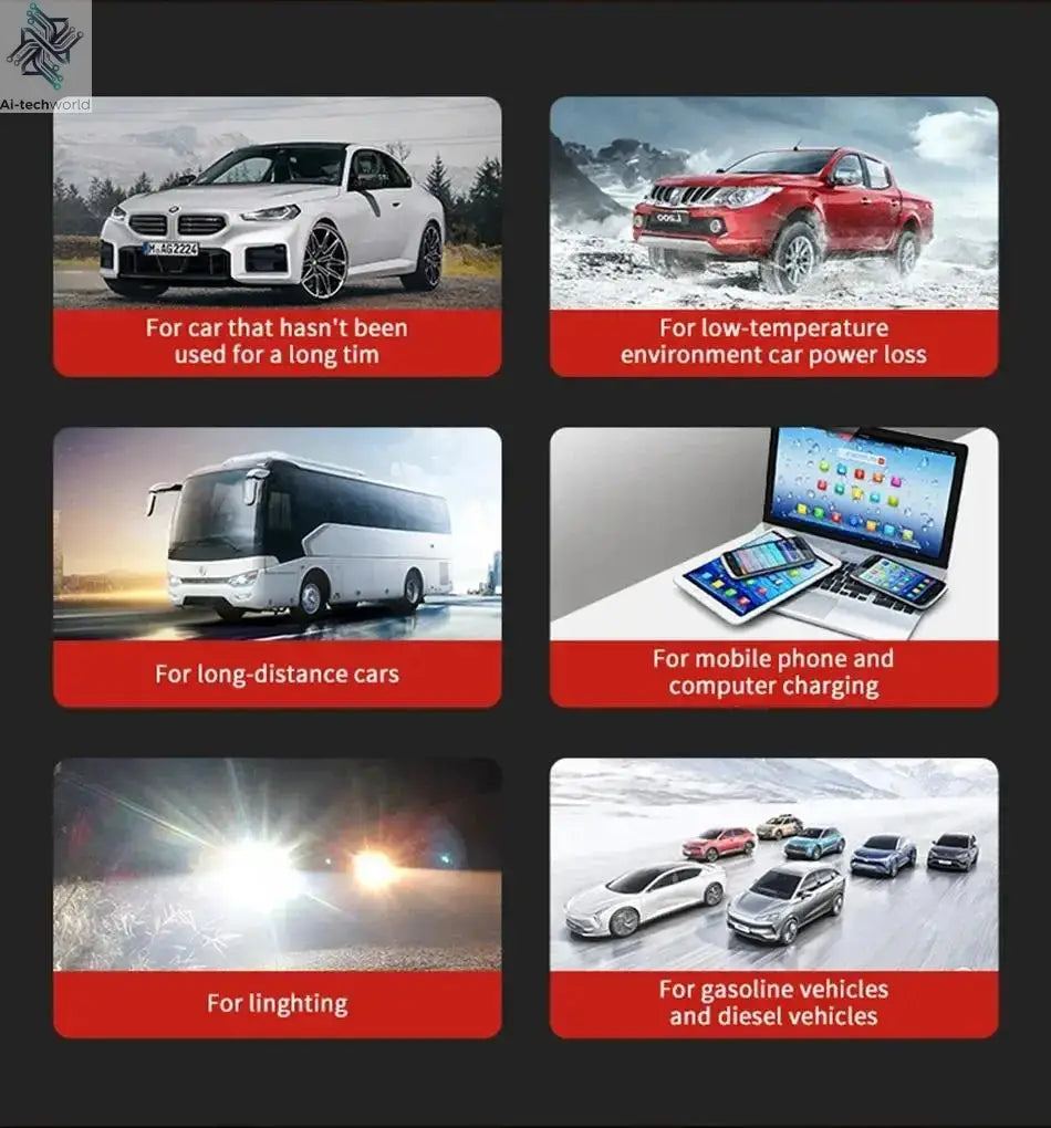 Car Jump Starter 8000A Battery Charger 298000mAh Emergency Power Bank Booster for 12V Gas and Diesel Vehicles Ai-TechWorld 