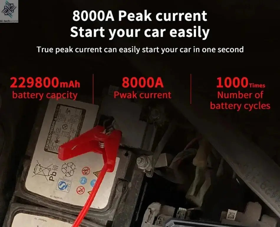 Car Jump Starter 8000A Battery Charger 298000mAh Emergency Power Bank Booster for 12V Gas and Diesel Vehicles Ai-TechWorld 