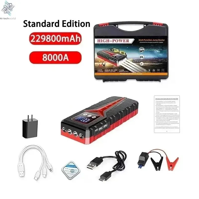 Car Jump Starter 8000A Battery Charger 298000mAh Emergency Power Bank Booster for 12V Gas and Diesel Vehicles Ai-TechWorld 