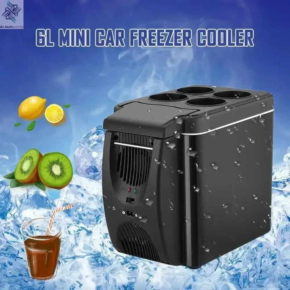 Car Refrigerator Mini Fridge Portable Freezer 12V DC Refrigerator Plug In Cooler Refrige 6L Thermoelectric Cooler For Fruits - Ai - TechWorld