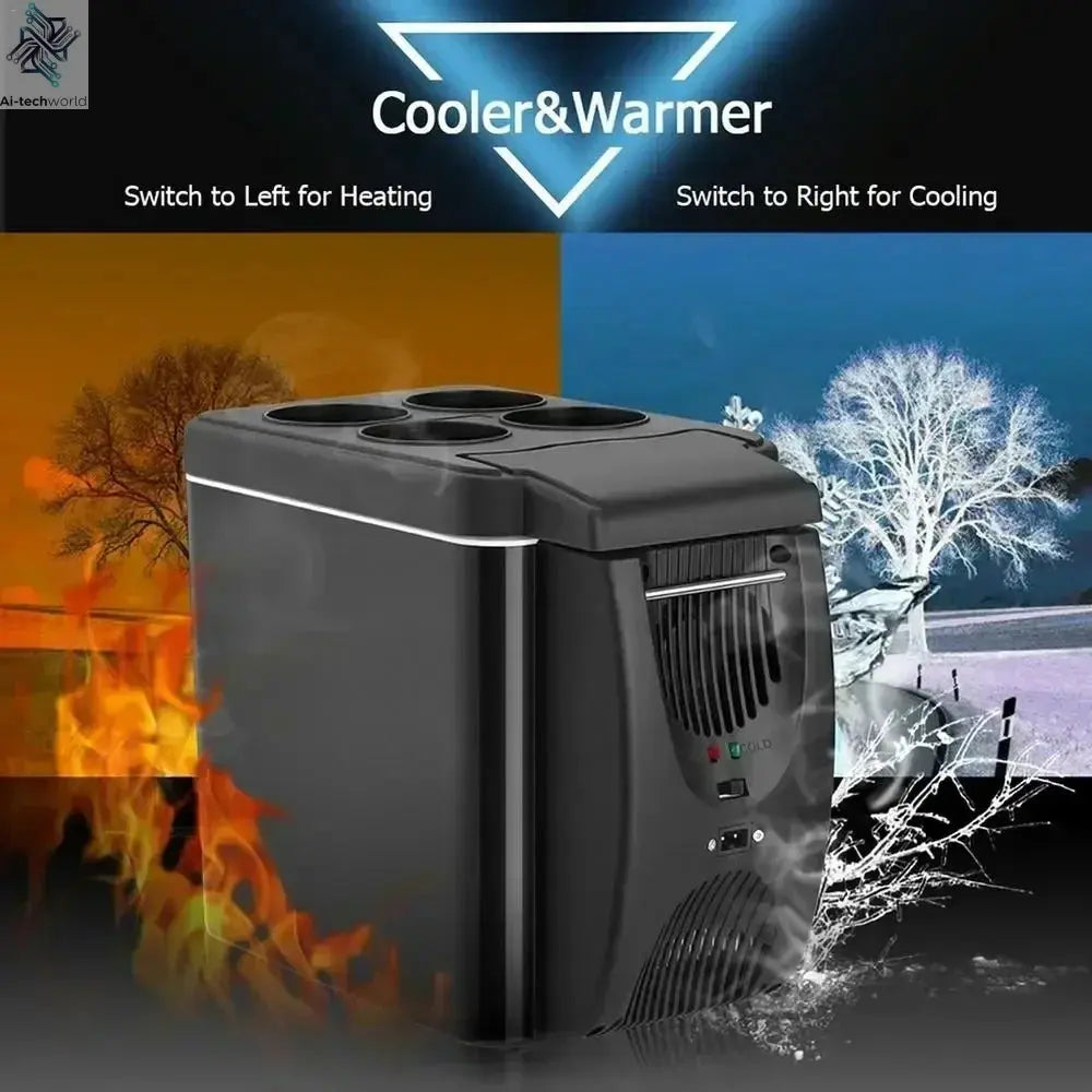 Car Refrigerator Mini Fridge Portable Freezer 12V DC Refrigerator Plug In Cooler Refrige 6L Thermoelectric Cooler For Fruits - Ai - TechWorld