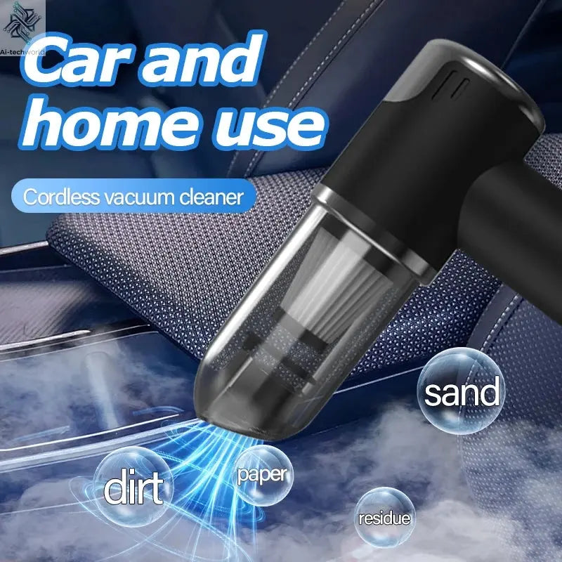 Car and home dual-purpose cordless vacuum cleaner, 3-in-1 rechargeable powerful handheld vacuum cleaner, 2000*2 battery Ai-TechWorld 