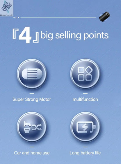 Car and home dual-purpose cordless vacuum cleaner, 3-in-1 rechargeable powerful handheld vacuum cleaner, 2000*2 battery Ai-TechWorld 