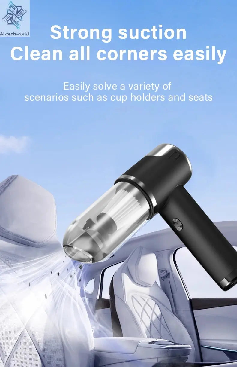 Car and home dual-purpose cordless vacuum cleaner, 3-in-1 rechargeable powerful handheld vacuum cleaner, 2000*2 battery Ai-TechWorld 