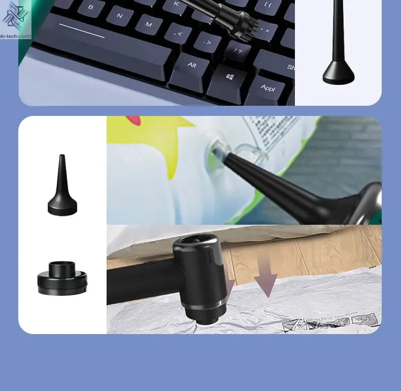 Car and home dual-purpose cordless vacuum cleaner, 3-in-1 rechargeable powerful handheld vacuum cleaner, 2000*2 battery Ai-TechWorld 