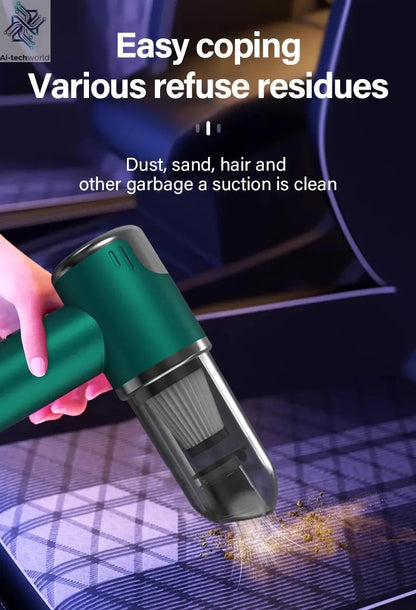 Car and home dual-purpose cordless vacuum cleaner, 3-in-1 rechargeable powerful handheld vacuum cleaner, 2000*2 battery Ai-TechWorld 