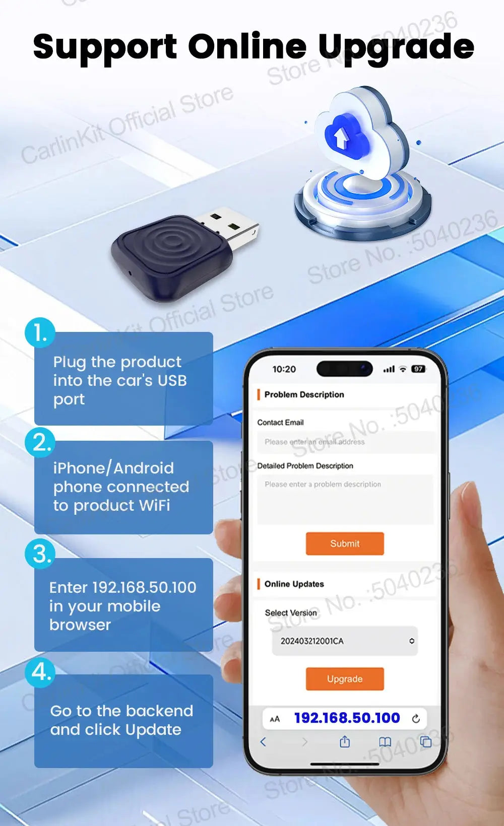 CarlinKit 5.0 Mini Ultra Wireless Adapter Wireless CarPlay Android Auto For OEM Car Plug and Play WiFi Bluetooth Auto Connection Ai-TechWorld 