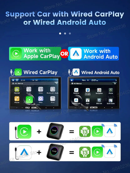 CarlinKit CarPlay Ai Box Android 13 SM6225 8 Cores 64GB 128GB Car Smart Streaming Box Wireless CarPlay Android Auto For Netflix Ai-TechWorld 