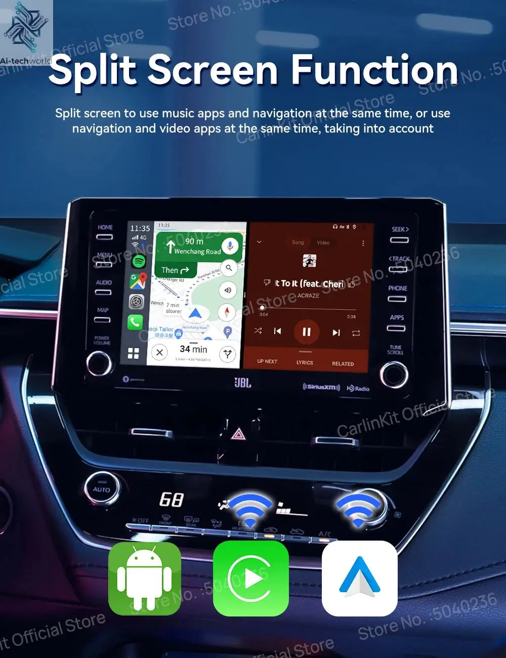 CarlinKit CarPlay Ai Box Android 13 SM6225 8 Cores 64GB 128GB Car Smart Streaming Box Wireless CarPlay Android Auto For Netflix Ai-TechWorld 