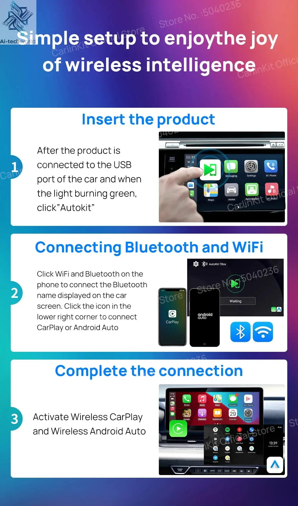 CarlinKit CarPlay Ai Box Android 13 SM6225 8 Cores 64GB 128GB Car Smart Streaming Box Wireless CarPlay Android Auto For Netflix Ai-TechWorld 