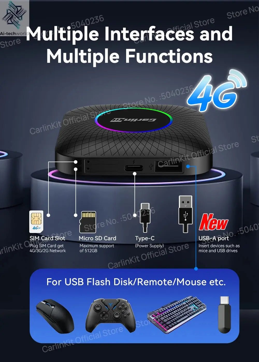 CarlinKit CarPlay Ai Box Android 13 SM6225 8 Cores 64GB 128GB Car Smart Streaming Box Wireless CarPlay Android Auto For Netflix Ai-TechWorld 