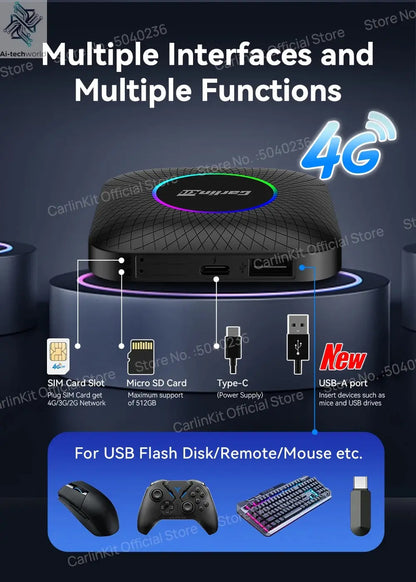 CarlinKit CarPlay Ai Box Android 13 SM6225 8 Cores 64GB 128GB Car Smart Streaming Box Wireless CarPlay Android Auto For Netflix Ai-TechWorld 
