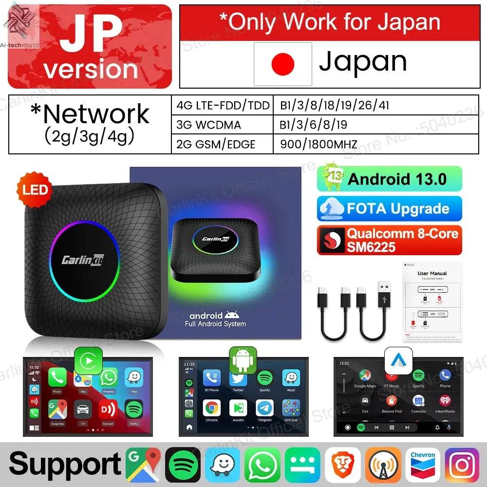 CarlinKit CarPlay Ai Box Android 13 SM6225 8 Cores 64GB 128GB Car Smart Streaming Box Wireless CarPlay Android Auto For Netflix Ai-TechWorld 