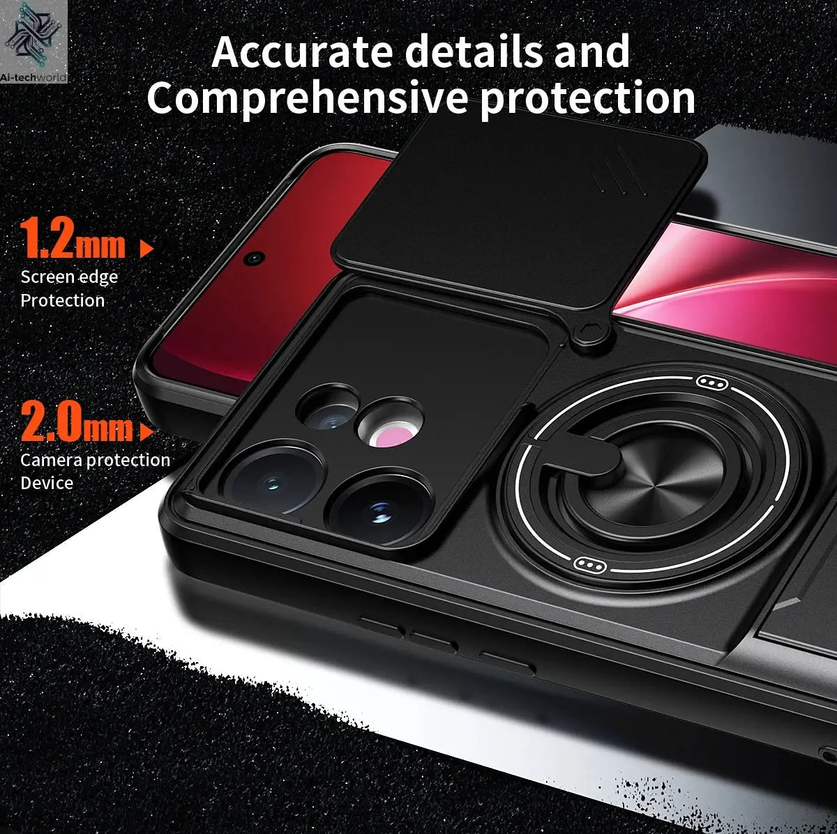 Case For Vivo V60 S30 T4 Pro Armored hard shell 360°rotating magnetic ring holder phone case protective cover For V60 S30 T4 Pro Ai-TechWorld 