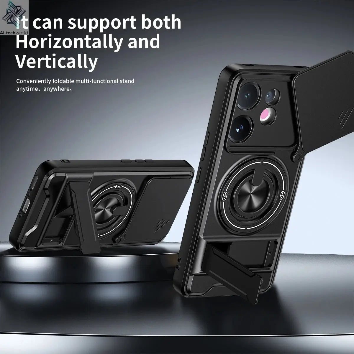 Case For Vivo V60 S30 T4 Pro Armored hard shell 360°rotating magnetic ring holder phone case protective cover For V60 S30 T4 Pro Ai-TechWorld 