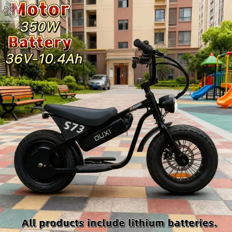 Children's electric pedal bicycle, 350W 36V brushless motor + 10.4ah energy-saving battery, trendy motorcycle for teenagers Ai-TechWorld 
