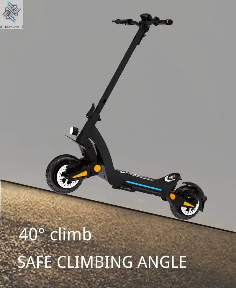 China DT06 Dual Motor Powerful Adults Scooter 11inch 1900w 3800w 50-80km 60v 18.2A 23.4A All Terrain Electric Scooter Ai-TechWorld 