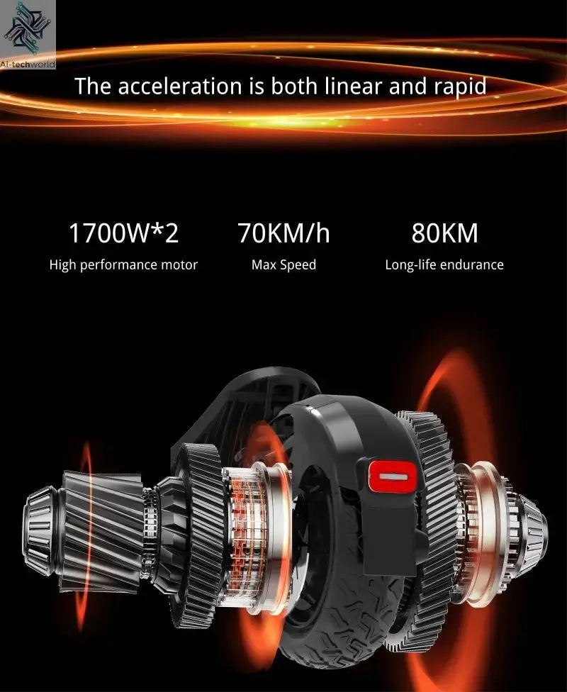 China DT06 Dual Motor Powerful Adults Scooter 11inch 1900w 3800w 50-80km 60v 18.2A 23.4A All Terrain Electric Scooter Ai-TechWorld 