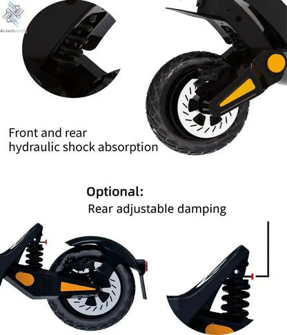 China DT06 Dual Motor Powerful Adults Scooter 11inch 1900w 3800w 50-80km 60v 18.2A 23.4A All Terrain Electric Scooter Ai-TechWorld 