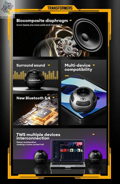 Choice TRANSFORMERS TF-Y17 Portable Loudspeaker Long Endurance Wireless Bluetooth Speaker Stereo Sound Multifunctional Sound box Ai-TechWorld 