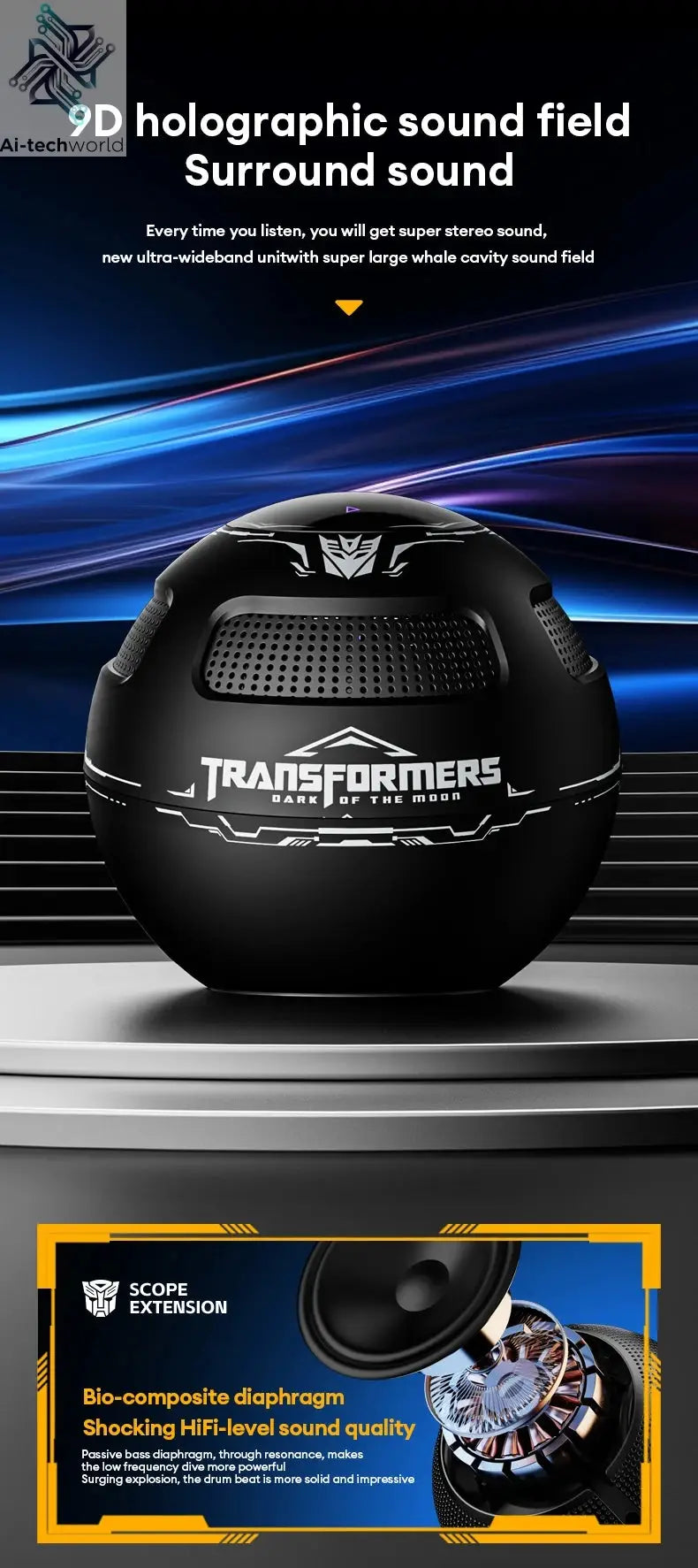 Choice TRANSFORMERS TF-Y17 Portable Loudspeaker Long Endurance Wireless Bluetooth Speaker Stereo Sound Multifunctional Sound box Ai-TechWorld 