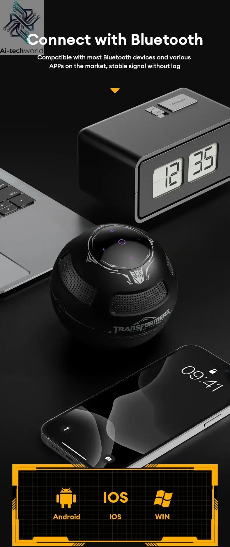 Choice TRANSFORMERS TF-Y17 Portable Loudspeaker Long Endurance Wireless Bluetooth Speaker Stereo Sound Multifunctional Sound box Ai-TechWorld 