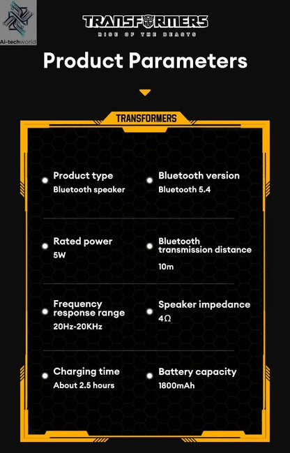 Choice TRANSFORMERS TF-Y17 Portable Loudspeaker Long Endurance Wireless Bluetooth Speaker Stereo Sound Multifunctional Sound box Ai-TechWorld 