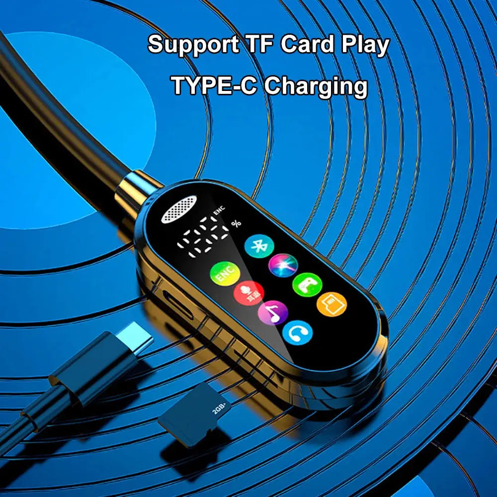 Color Screen Bluetooth 5.4 Earphones Neckband Headphones Wireless Headsets Noise Reduction Earbuds for Live Earphone Monitor - Ai-TechWorld